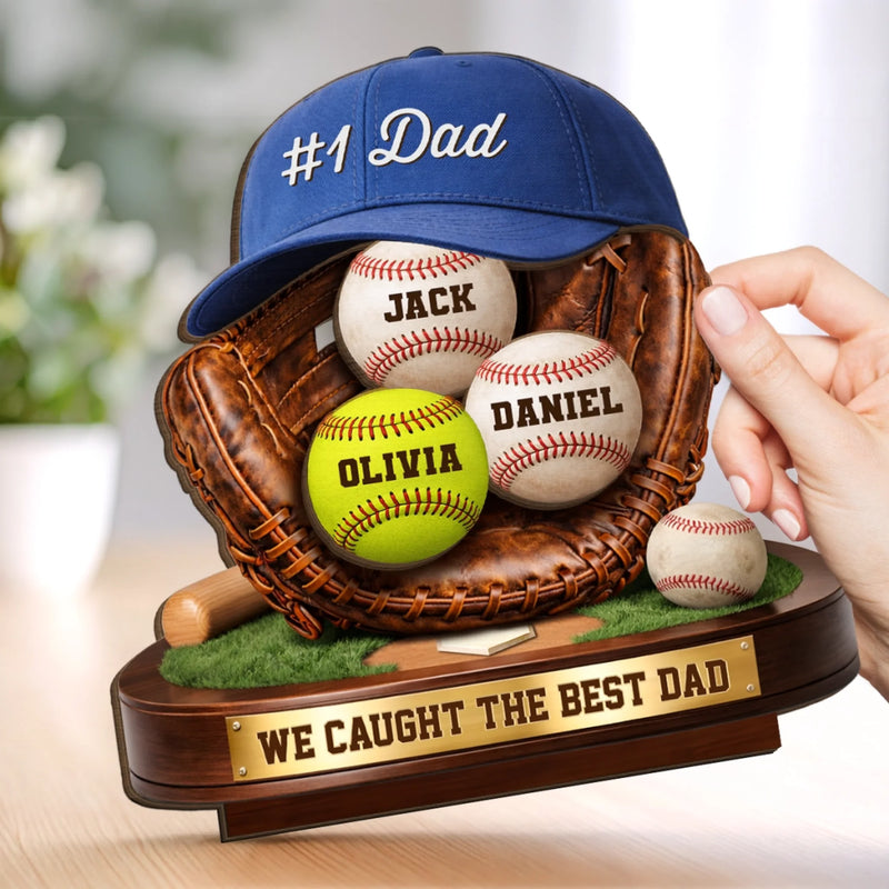 Custom 2-Layered Wooden Plaque - Personalized Father's Day Birthday Gifts For Dad, Grandpa - Built By Love Led By Dad