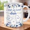 Custom Long Distance Mug - Personalized Best Friend Birthday Gifts For Women, Besties, Sisters, BFF - Friendship With No Borders
