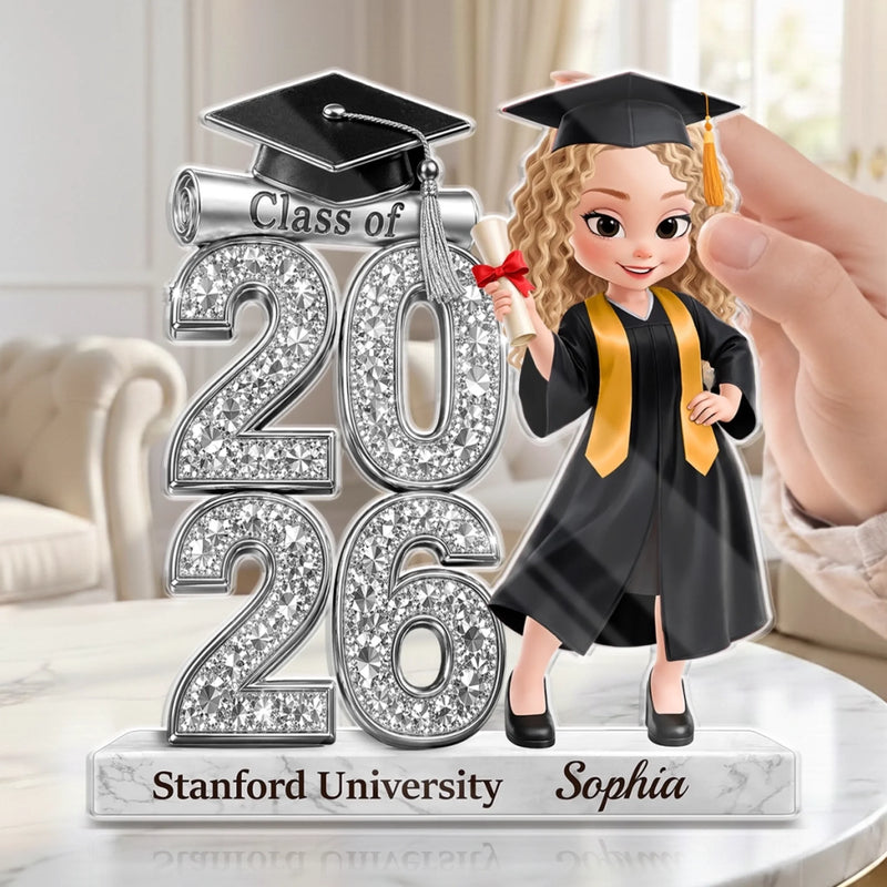 Custom Acrylic Plaque - Personalized Graduation Gifts For Her - Smart Girl Era Unlocked