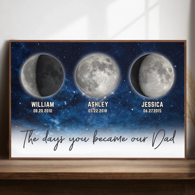 Custom Horizontal Poster - Personalized Father's Day Gifts For Dad, Grandpa - Fatherhood Written In The Stars