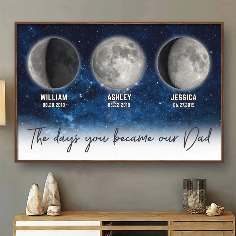 Custom Horizontal Poster - Personalized Father's Day Gifts For Dad, Grandpa - Fatherhood Written In The Stars