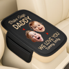 Custom Photo Leather Car Armrest Cushion Pad - Personalized Father's Day Gifts For Dad, Grandpa - Dad Makes Life Better