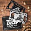 Custom Multi Tool Card With Leather Case - Personalized Father's Day Birthday Gifts For Dad, Grandpa - Built With Love And Strength