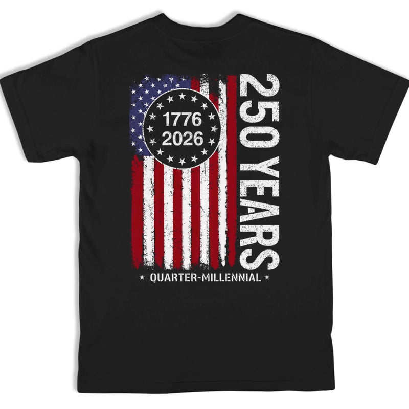 Back And Front Printed Unisex T-shirt - America 250th Anniversary Gifts For Men And Women - Sparkling Flag, Freedom Forever