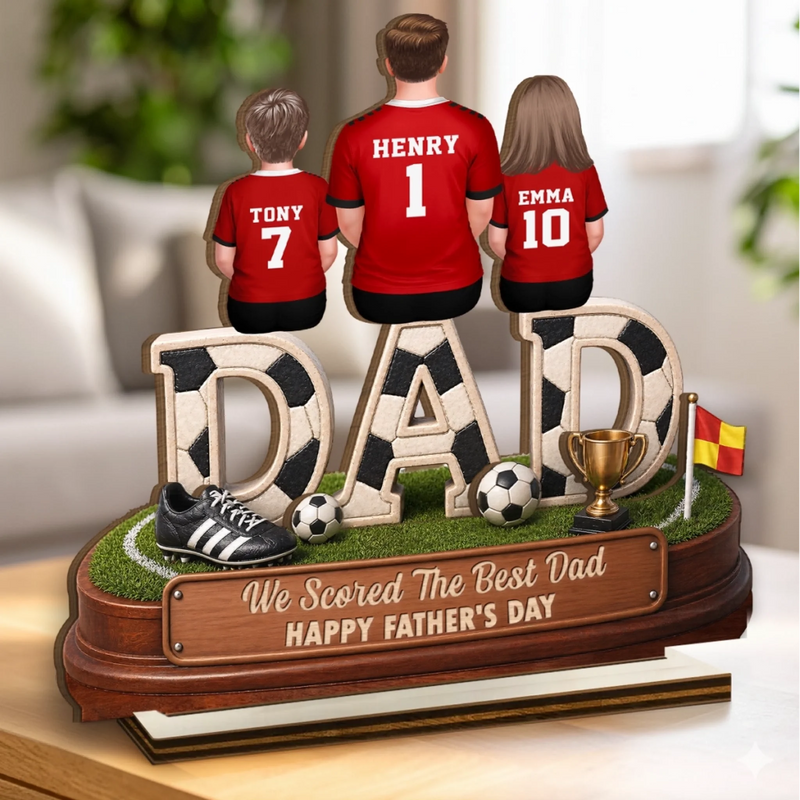 Custom LA 2026 Soccer Dad 2-Layered Wooden Plaque - Personalized Father's Day Gifts For Dad, Grandpa, Soccer Lovers, Sports Fans, Sports Lovers - Built For The Soccer Life