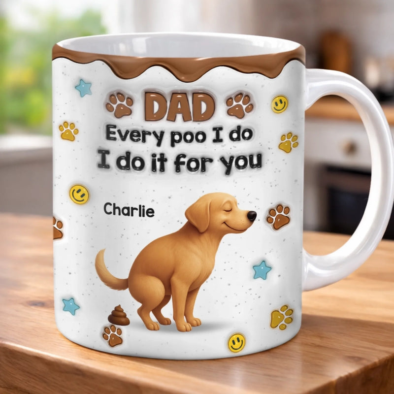 Custom 3D Inflated Effect Printed Mug - Personalized Birthday Gifts For Dog Lovers, Dog Dad And Mom - Home Is Where The Dog Is