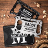 Custom Multi Tool Card With Leather Case - Personalized Father's Day Birthday Gifts For Dad, Grandpa - Running On Dad Energy