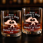 Custom Whiskey Glass - Personalized Father's Day Gifts For New Dad, Wine, Bourbon, Whiskey Lovers - New Dad, New Adventures