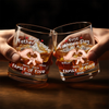 Custom Whiskey Glass - Personalized Father's Day Gifts For New Dad, Wine, Bourbon, Whiskey Lovers - New Dad, New Adventures