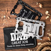 Custom Multi Tool Card With Leather Case - Personalized Father's Day Birthday Gifts For Dad, Grandpa - My Everyday Hero