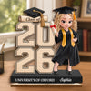 Custom 2-Layered Wooden Plaque - Personalized Graduation Gift For Her - She Believed, She Achieved