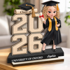 Custom 2-Layered Wooden Plaque - Personalized Graduation Gift For Her - She Believed, She Achieved