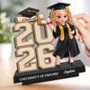 Custom 2-Layered Wooden Plaque - Personalized Graduation Gift For Her - She Believed, She Achieved