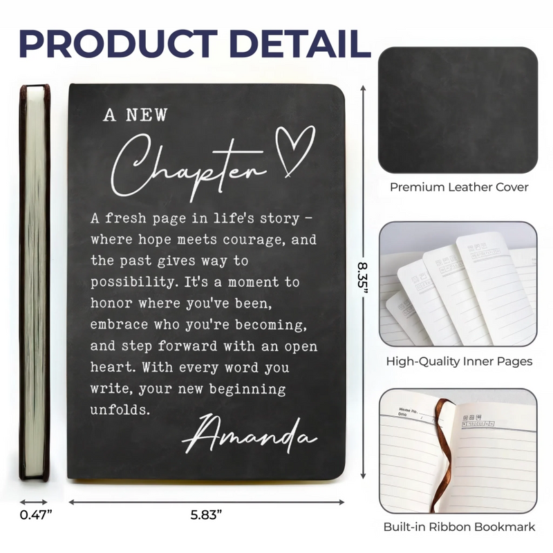 Custom Leather Writing Journal - Personalized Retirement Gifts For Women, Men - Write The Life You Want