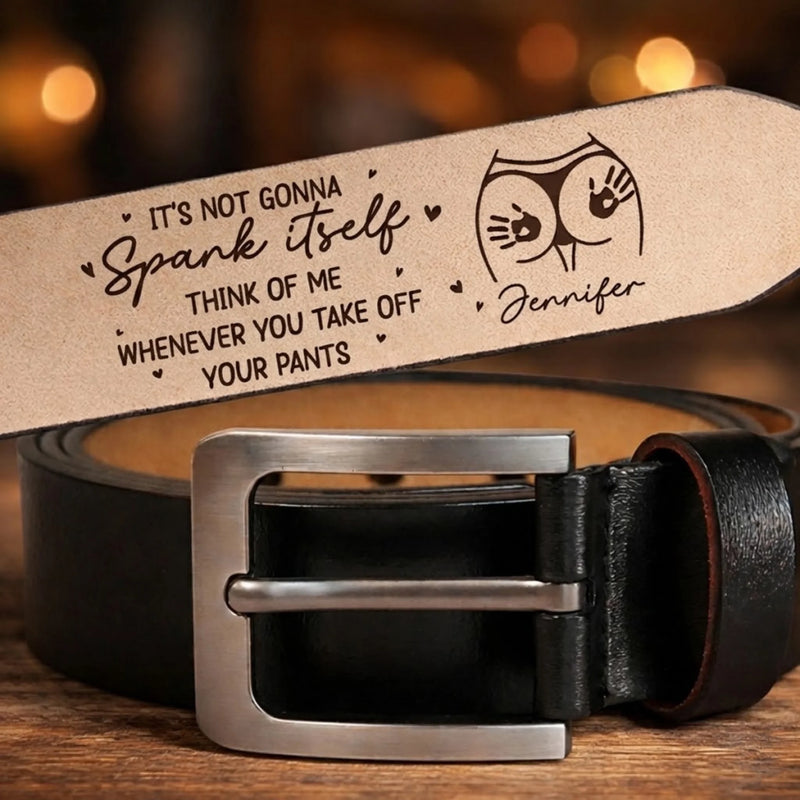 Custom Engraved Leather Belt - Personalized Anniversary Wedding Gifts For Husband And Wife, Him And Her - Our Love Knows The Way