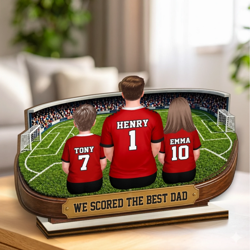 Custom LA 2026 Soccer Dad 2-Layered Wooden Plaque - Personalized Father's Day Gifts For Dad, Grandpa, Soccer Lovers, Sports Fans, Sports Lovers - Live For The Beautiful Game