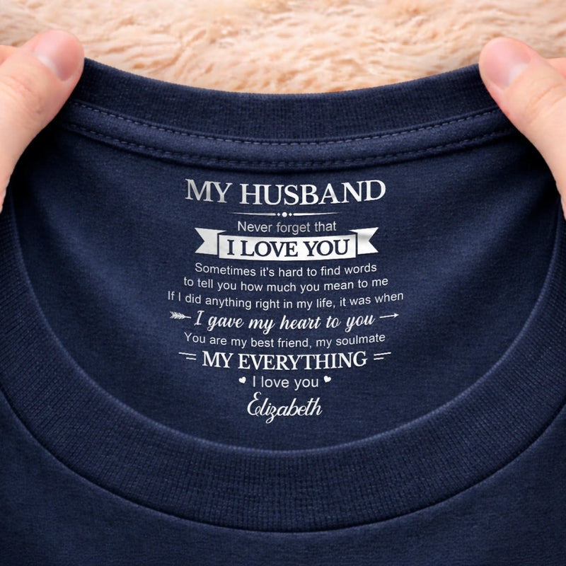 Custom Inside Neck Print T-Shirt - Personalized Anniversary Wedding Gifts For Husband And Wife, Him And Her - Forever Started With You