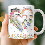Custom 3D Inflated Effect Printed Mug - Personalized Mother's Day Gifts For Mom, Grandma - Made Of Memories, Filled With Love