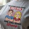 Custom Unisex T-shirt, Premium T-shirt, Hoodie - Personalized Anniversary Wedding Gifts For Husband And Wife, Him And Her - Side By Side Feels Good