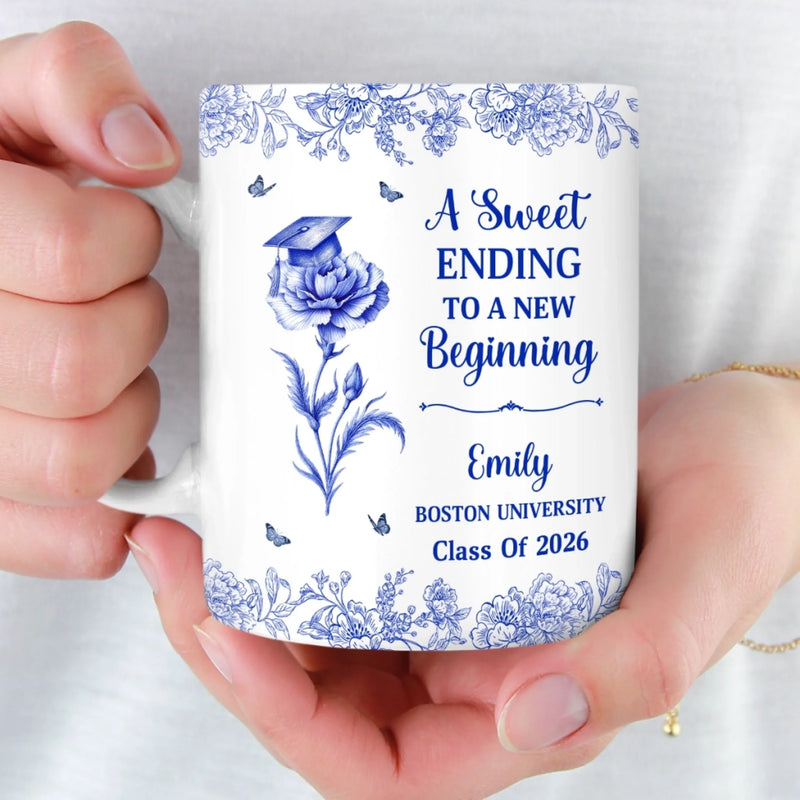 Custom Mug - Personalized Graduation Gifts For Him, Her - Blooming Into The Future