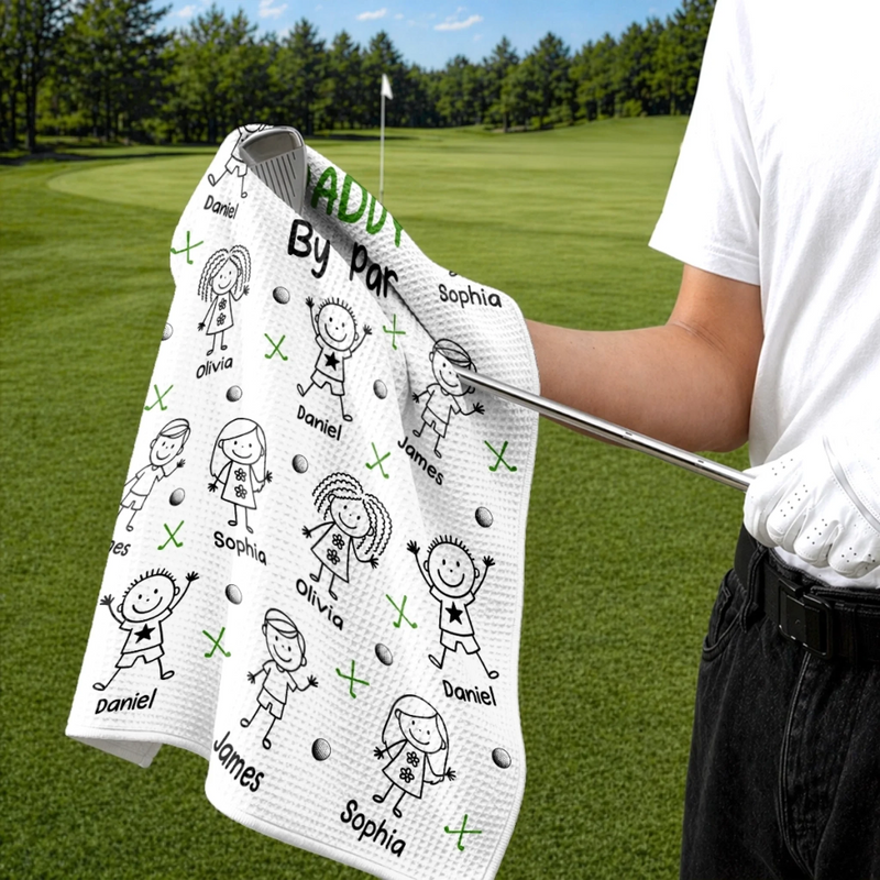 Custom Golf Towel - Personalized Father's Day Birthday Golf Gifts For Dad, Grandpa - Life Is Better On The Green
