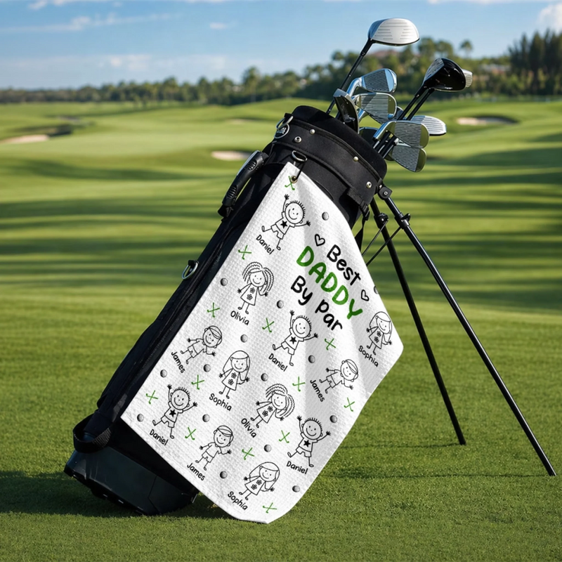 Custom Golf Towel - Personalized Father's Day Birthday Golf Gifts For Dad, Grandpa - Life Is Better On The Green