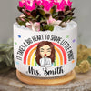 Custom Home Decor Ceramic Plant Pot - Personalized Birthday Gifts For Teachers - Thanks For Helping Me Grow
