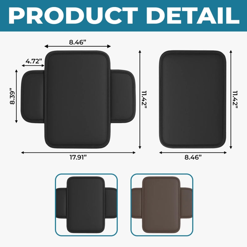 Custom Leather Car Armrest Cushion Pad - Personalized Father's Day Gifts For Dad, Grandpa - Drive In Comfort