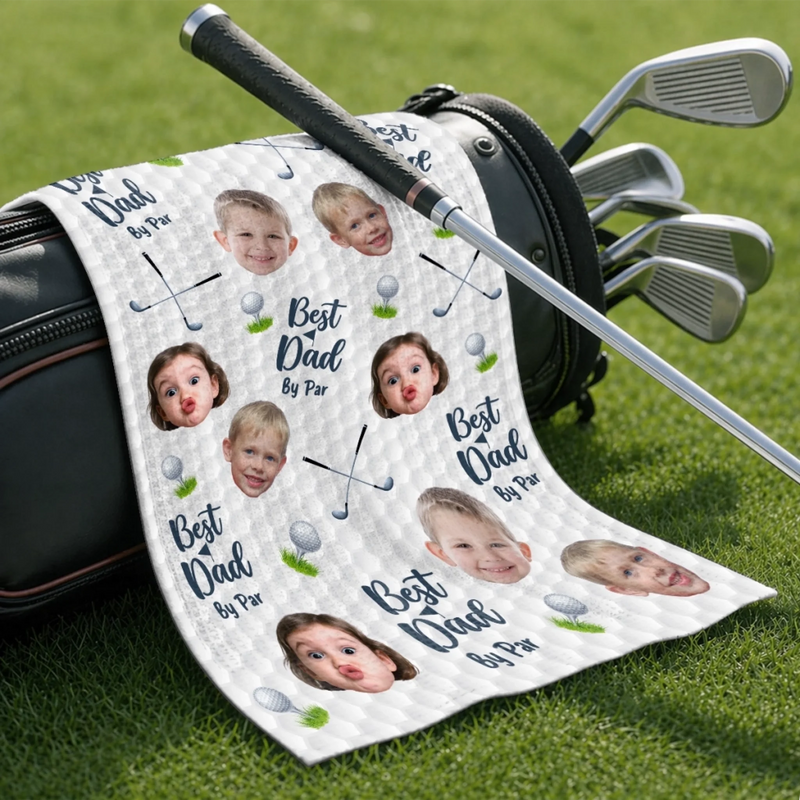 Custom Photo Golf Towel - Personalized Father's Day Birthday Golf Gifts For Dad, Grandpa - Good Days Start With Golf