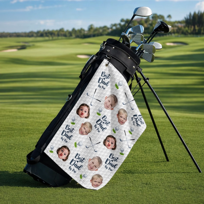Custom Photo Golf Towel - Personalized Father's Day Birthday Golf Gifts For Dad, Grandpa - Good Days Start With Golf