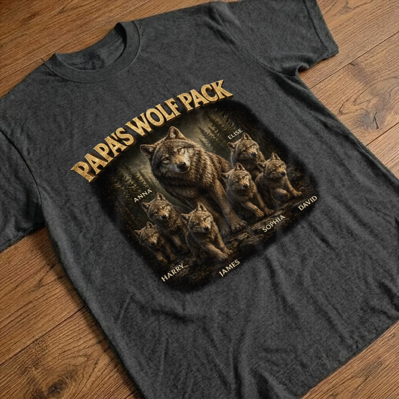 Custom Unisex T-shirt, Premium T-shirt, Hoodie - Personalized Father's Day Birthday Gifts For Dad, Grandpa - Strength Of The Pack Runs Deep