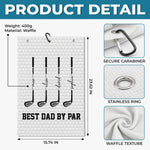 Custom Golf Towel - Personalized Father's Day Birthday Golf Gifts For Dad, Grandpa - Swing, Smile, Repeat