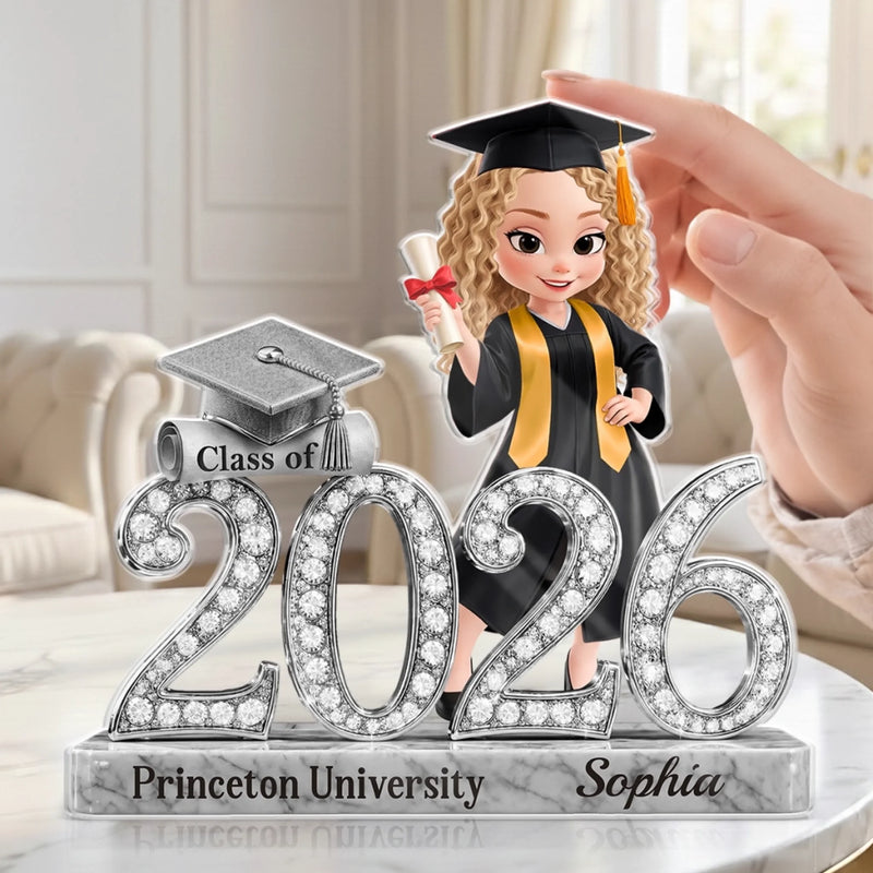 Custom Acrylic Plaque - Personalized Graduation Gifts For Him, Her - Her Next Chapter Looks Golden