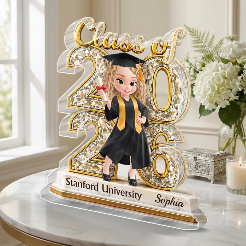 Custom Acrylic Plaque - Personalized Graduation Gifts For Him, Her - One Milestone, Endless Shine