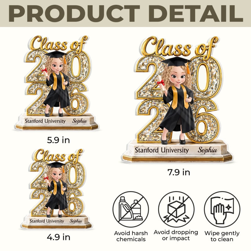 Custom Acrylic Plaque - Personalized Graduation Gifts For Him, Her - One Milestone, Endless Shine