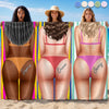 Custom Beach Towel - Personalized Summer Vacation And Travel Gifts For Best Friends, Family - Sun, Sand And Good Vibes
