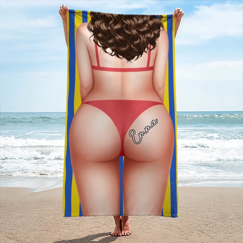 Custom Beach Towel - Personalized Summer Vacation And Travel Gifts For Best Friends, Family - Sun, Sand And Good Vibes
