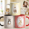 Custom Photo Accent Mug - Personalized Birthday Gifts For Dog Cat Lovers, Dog Dad And Mom, Cat Owners - My Best Friend Has Paws