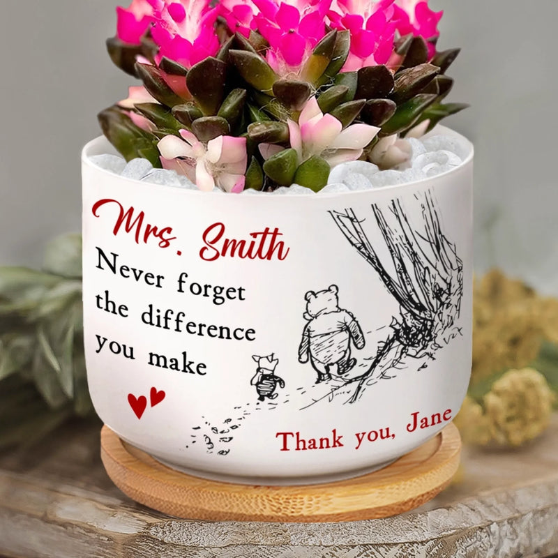 Custom Home Decor Ceramic Plant Pot - Personalized Graduation Gifts For Teachers - Thank You For Helping Us Grow