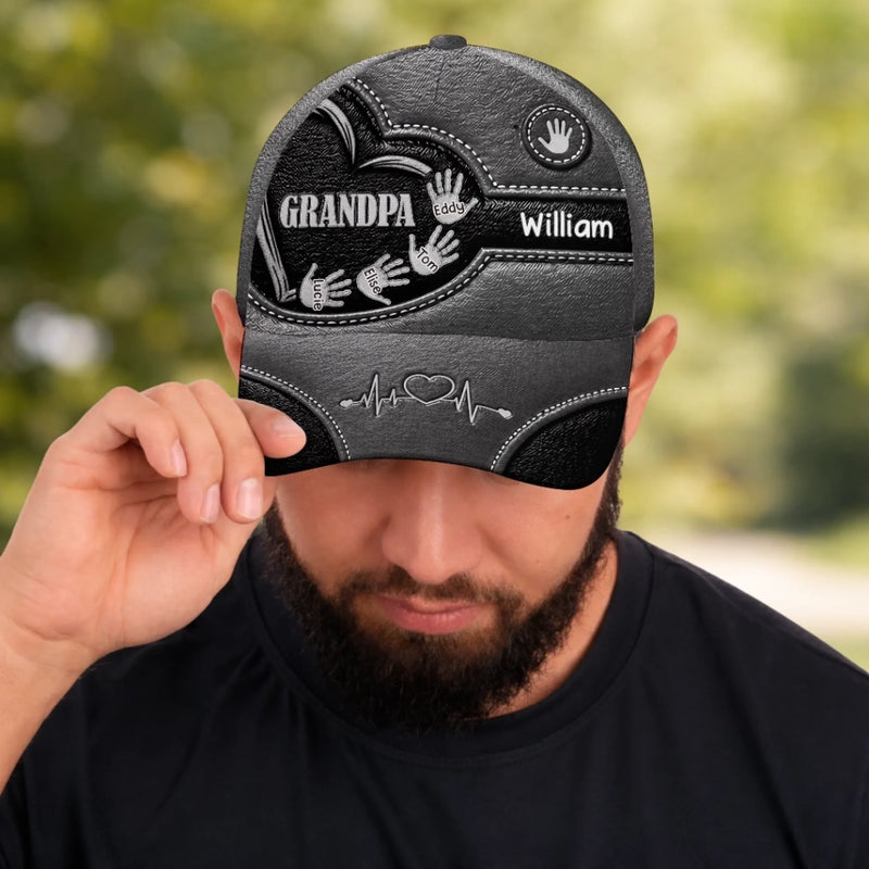Custom Hat, All Over Print Classic Cap - Personalized Father's Day Birthday Gifts For Dad, Grandpa - Dad Makes Every Day Better