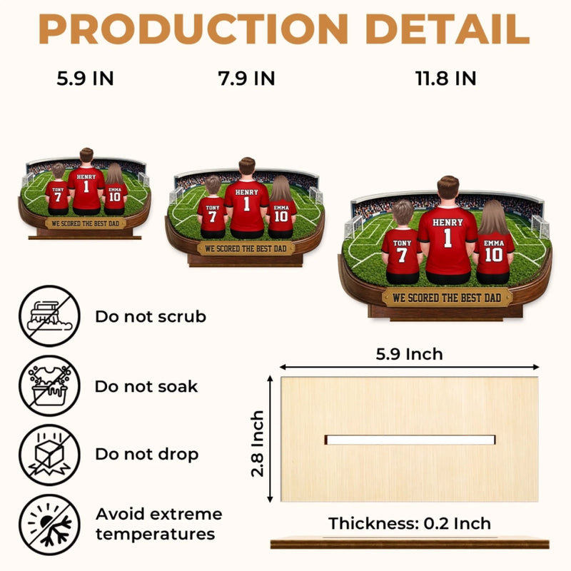 Custom LA 2026 Soccer Dad 2-Layered Wooden Plaque - Personalized Father's Day Gifts For Dad, Grandpa, Soccer Lovers, Sports Fans, Sports Lovers - Live For The Beautiful Game