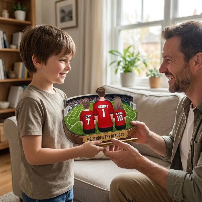 Custom LA 2026 Soccer Dad 2-Layered Wooden Plaque - Personalized Father's Day Gifts For Dad, Grandpa, Soccer Lovers, Sports Fans, Sports Lovers - Live For The Beautiful Game