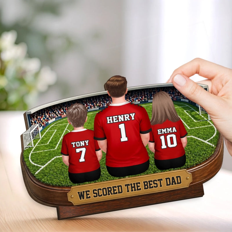 Custom LA 2026 Soccer Dad 2-Layered Wooden Plaque - Personalized Father's Day Gifts For Dad, Grandpa, Soccer Lovers, Sports Fans, Sports Lovers - Live For The Beautiful Game