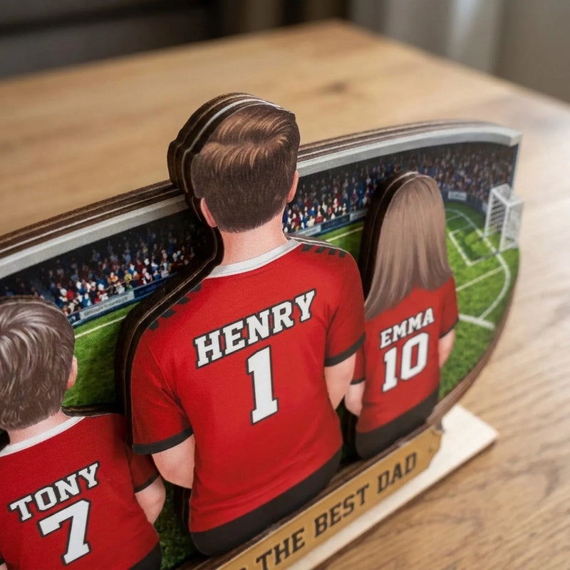 Custom LA 2026 Soccer Dad 2-Layered Wooden Plaque - Personalized Father's Day Gifts For Dad, Grandpa, Soccer Lovers, Sports Fans, Sports Lovers - Live For The Beautiful Game