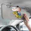 Custom Photo Acrylic Car Visor Clip - Personalized Father's Day Gifts For Dad, Grandpa - Drive Safe Super Dad