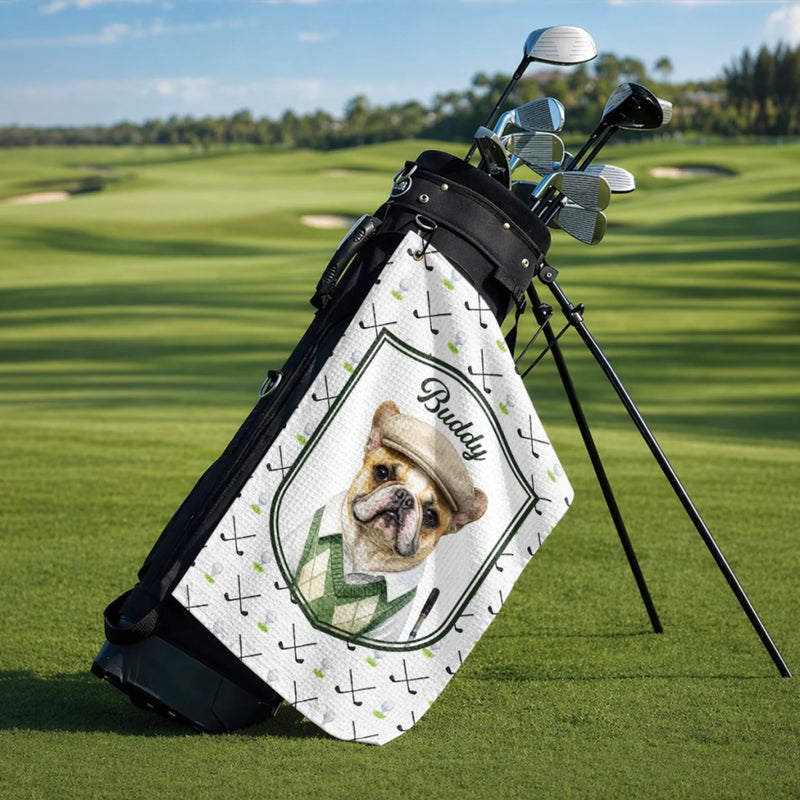 Custom Photo Golf Towel - Personalized Father's Day Birthday Golf Gifts For Dog Lovers, Dog Dad And Mom - Golf Mode Always On