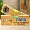 Custom Wooden Bottle Opener With Built-in Spirit Level - Personalized Father's Day Birthday Gifts For Dad, Grandpa - The Heart Of The Family
