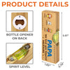 Custom Wooden Bottle Opener With Built-in Spirit Level - Personalized Father's Day Birthday Gifts For Dad, Grandpa - The Heart Of The Family