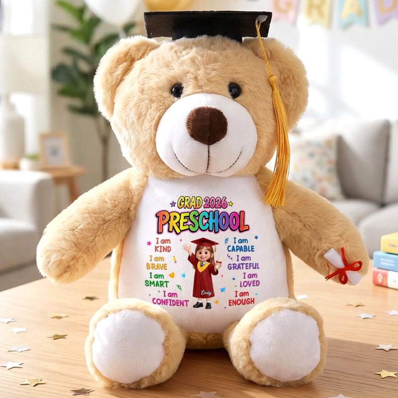 Custom Graduation Plush Bear - Personalized Graduation Gifts For Kids - Future Legend In A Tiny Cap