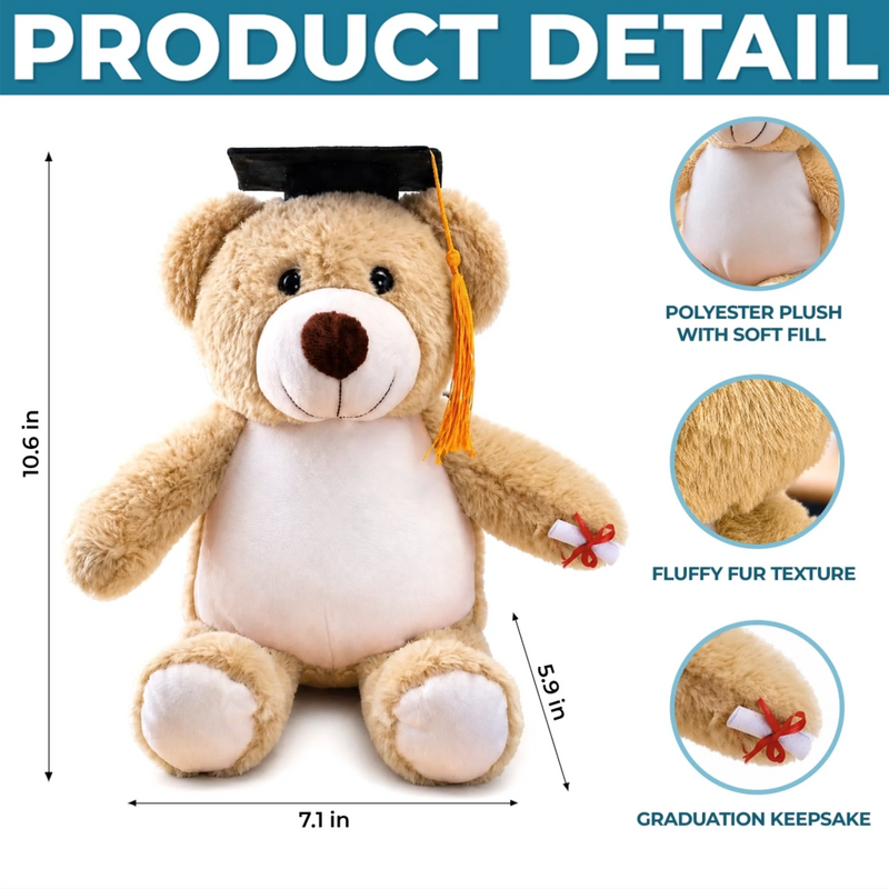Custom Graduation Plush Bear - Personalized Graduation Gifts For Kids - Little Grad With Big Confidence